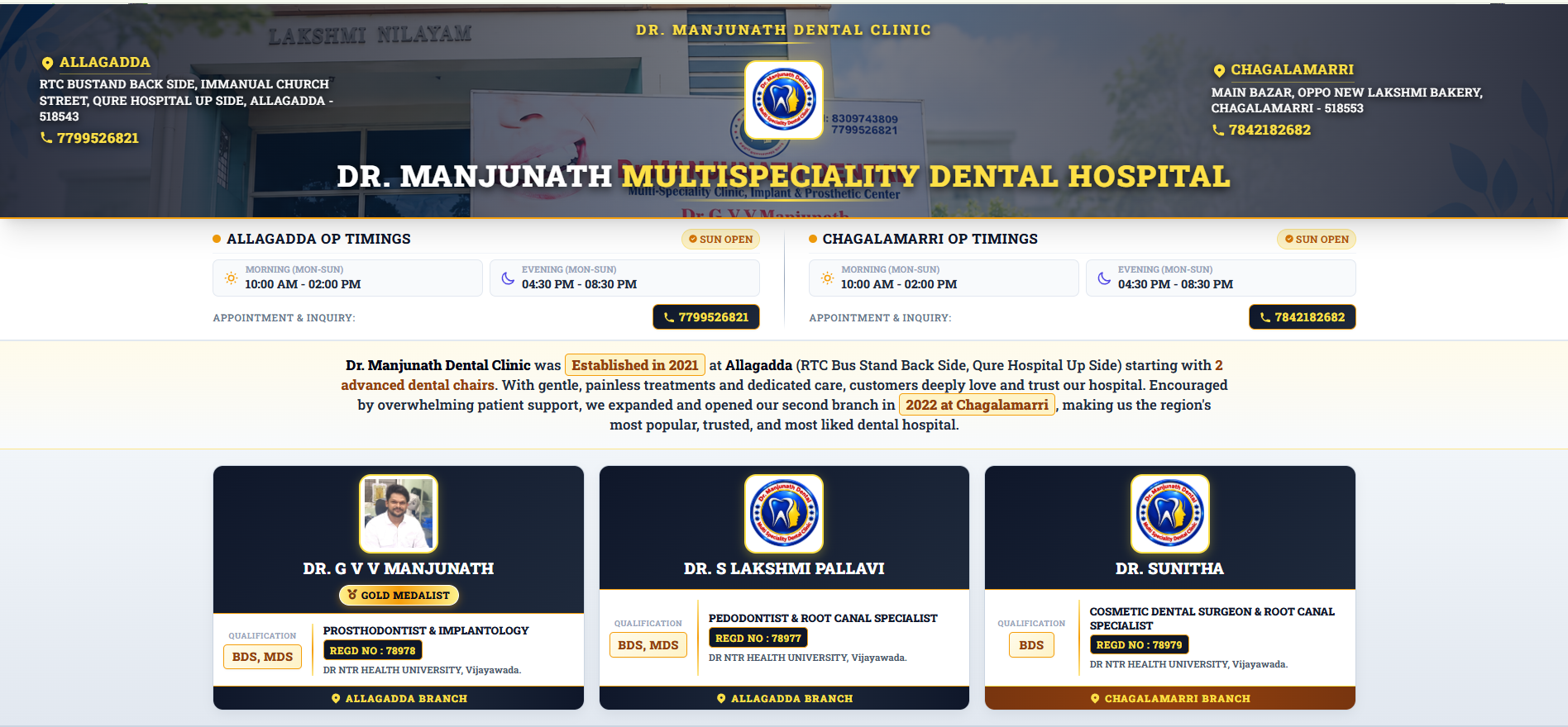 Dr. Manjunath Super Speciality Dental Hospital
